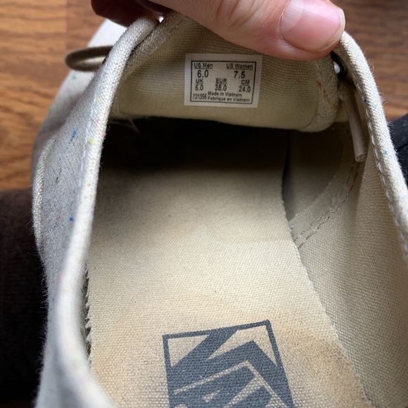 Vans Sneaker Shoe Women Size 7.5 Cream Casual Footwear Summer Indie Style - Picture 6 of 6